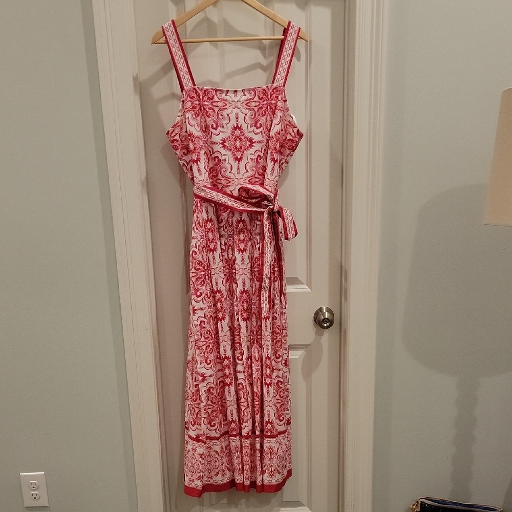 Talbot's Elegant Pink And White Patterned Dress. Never Worn